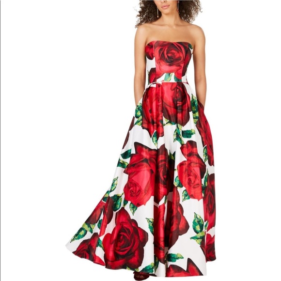 Long Floral Lace up Social dress - Picture 2 of 2